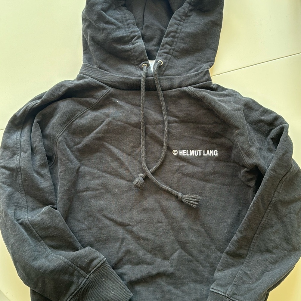 Helmut Lang cropped black sweatshirt